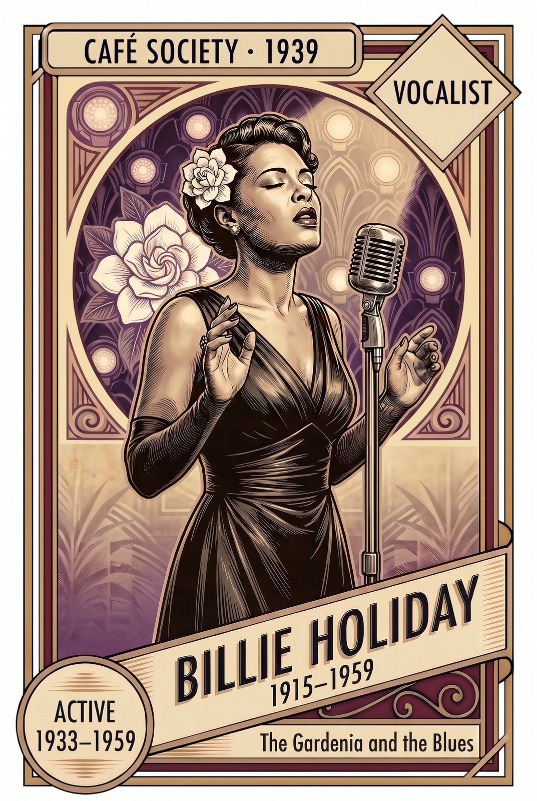 Billie Holiday front of card