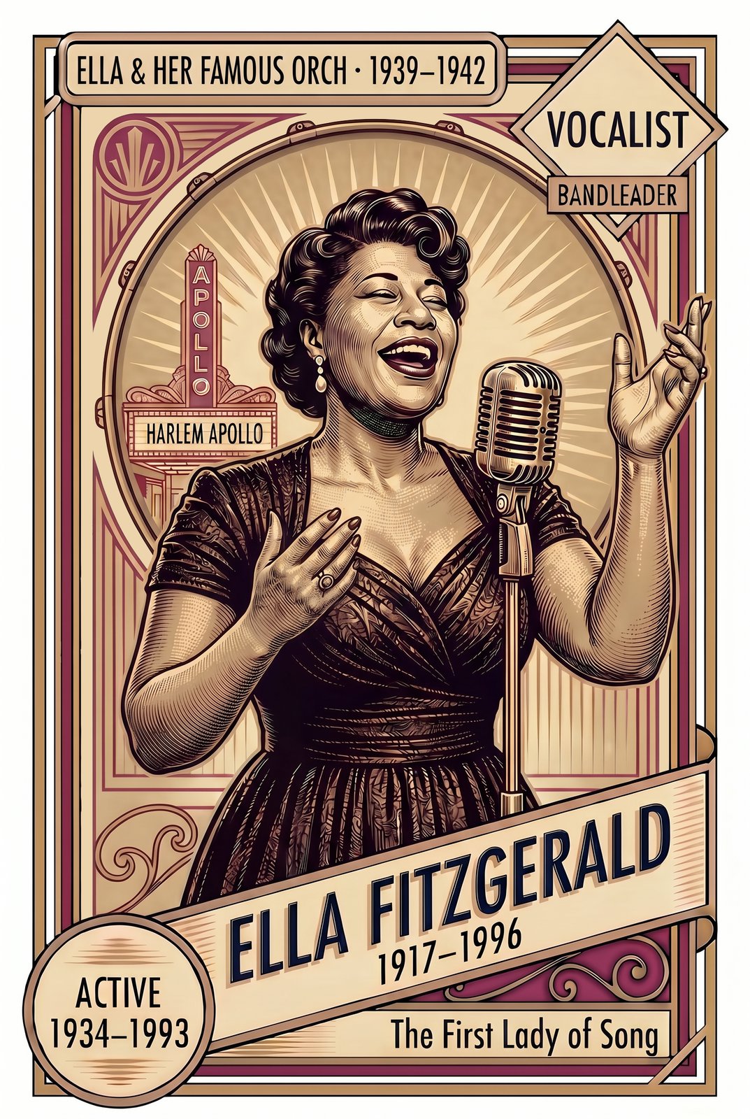 Ella Fitzgerald front of card