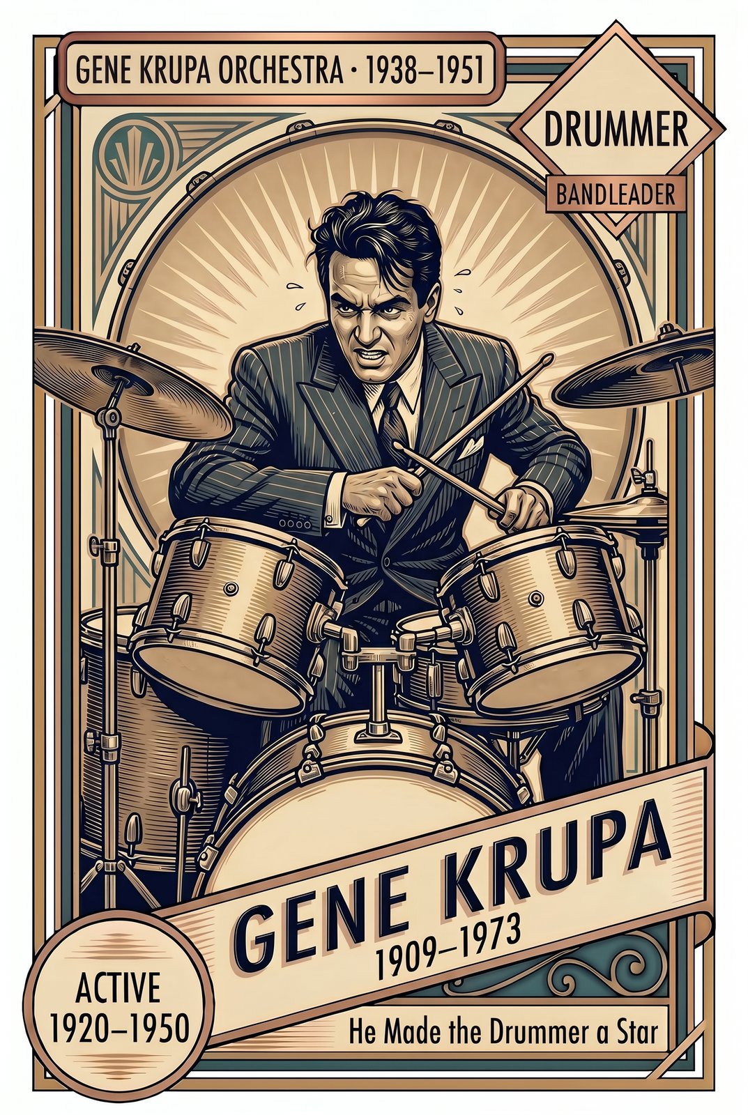 Gene Krupa front of card