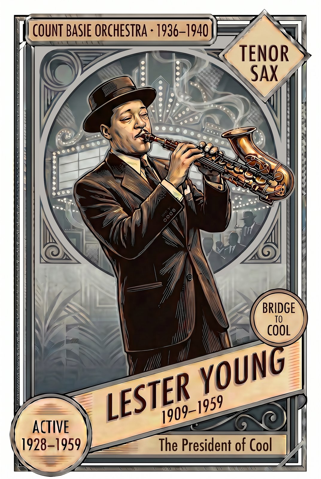 Lester Young front of card