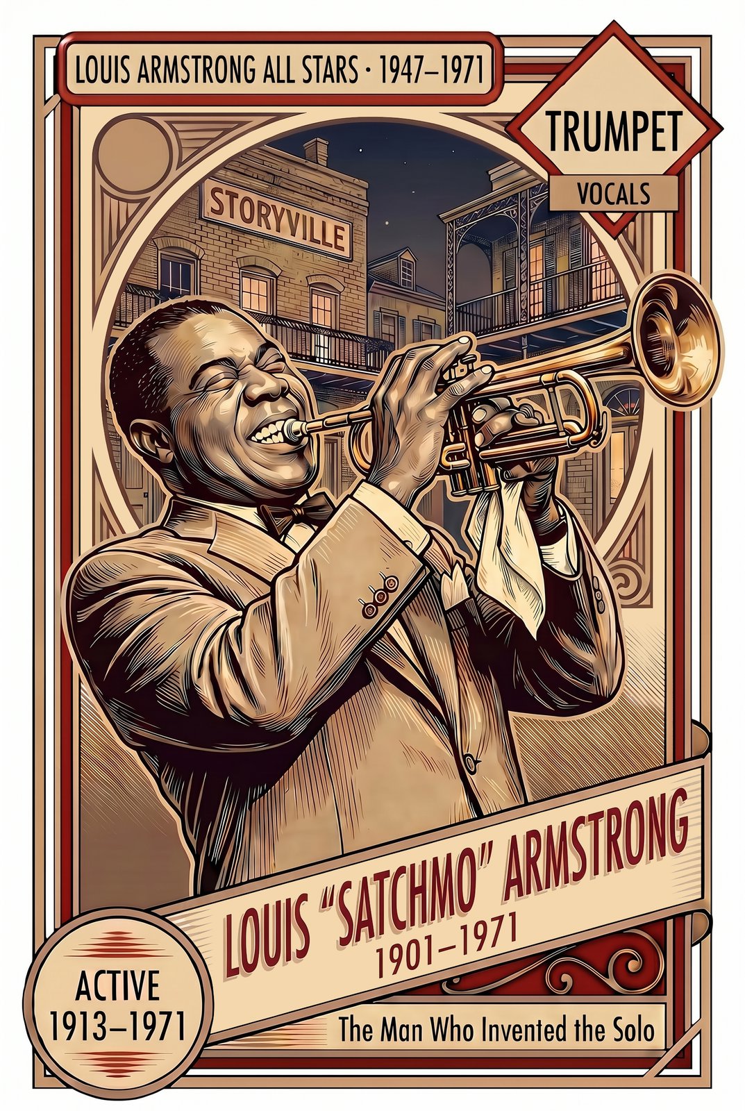 Louis Armstrong front of card